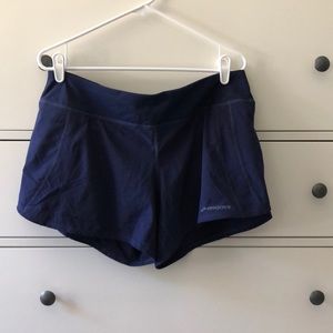 Navy blue Brooks running shorts